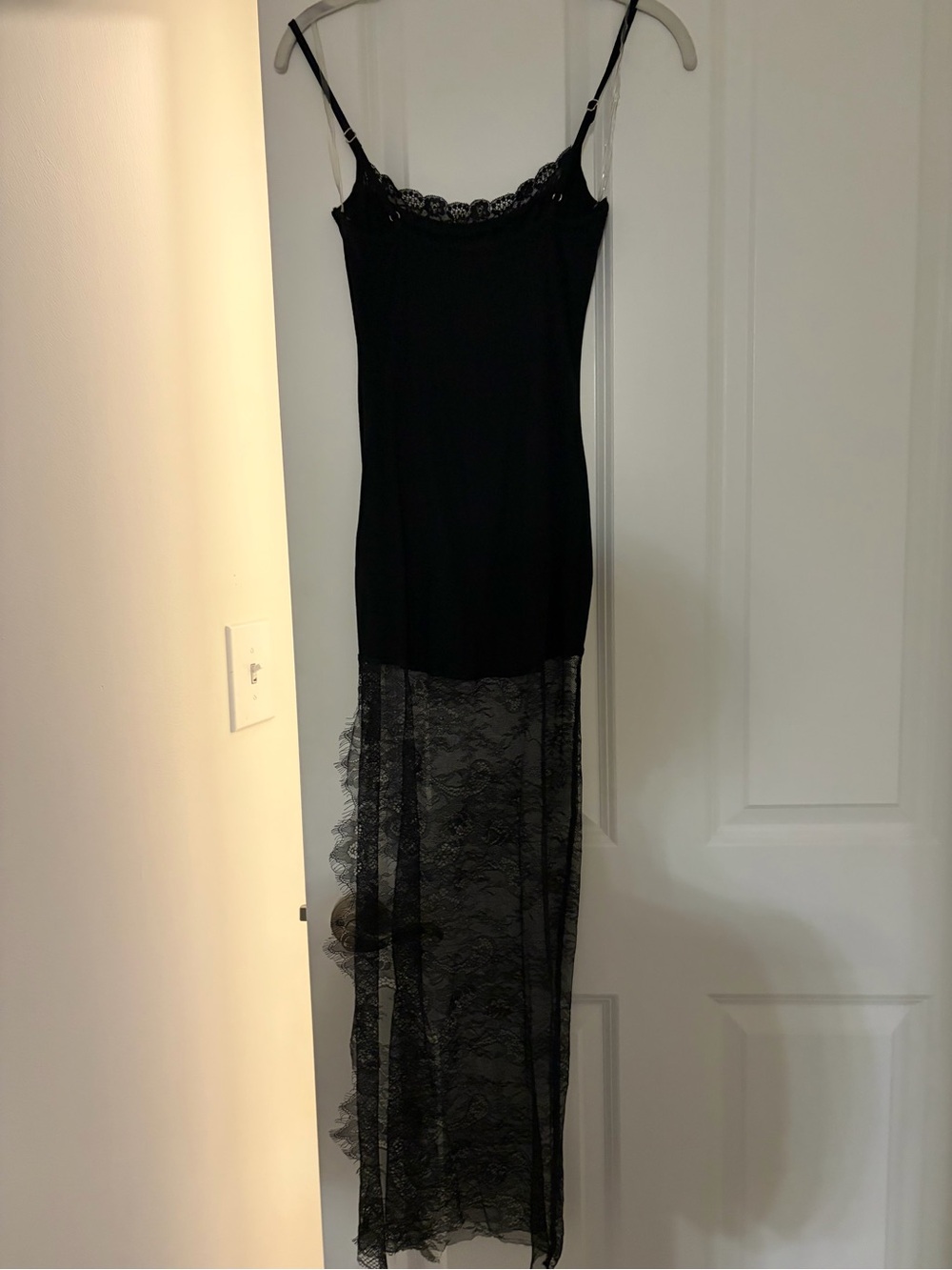 AKIRA Black Lace Maxi Slip Dress
